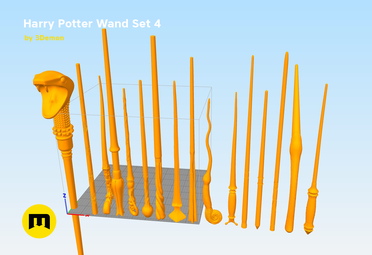 3D file Harry Potter Wand Set 4 🎲・3D printable model to download・Cults